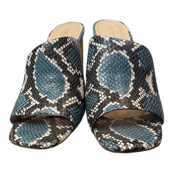 Botkier New York Ross Snake Print Women's Leather Heeled Slide Sandals 9.5 - Picture 4 of 6